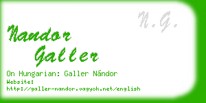 nandor galler business card