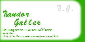 nandor galler business card